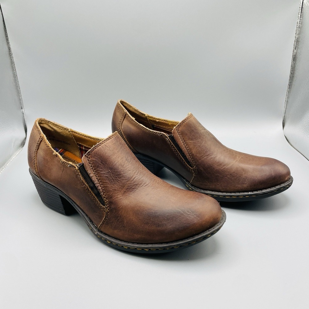 Boc Womens‎ Sz 8 Round Toe Block Heel Slip On Brown Bootie Cottagecore Boho